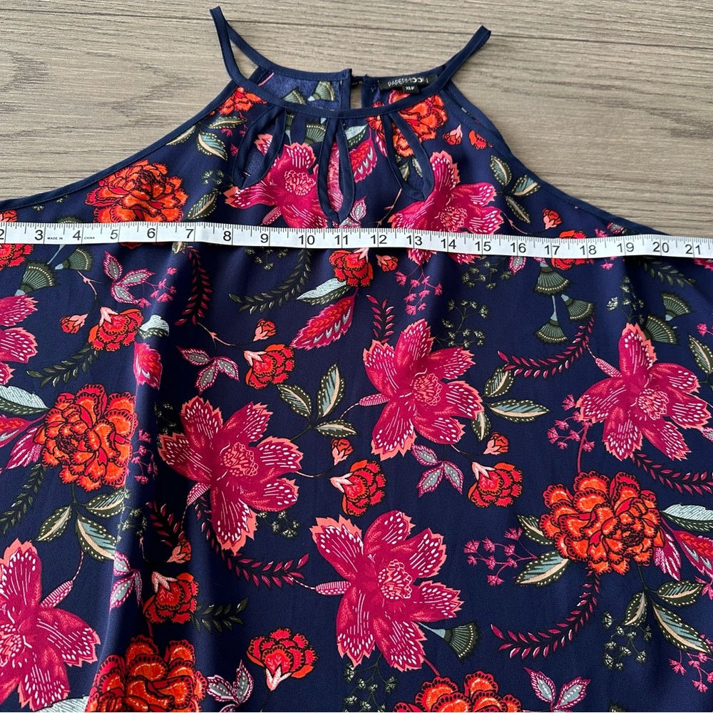 Papermoon Floral Halter Tank Top 2-Pack Navy Tropical Print XLP - Picture 9 of 10